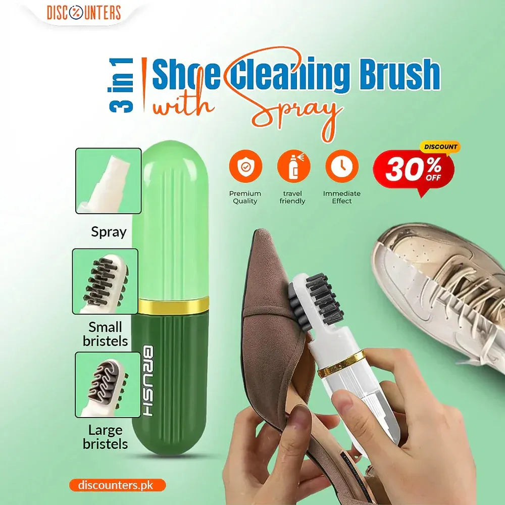 3 In 1 New Shoe Cleaning Brush with Spray