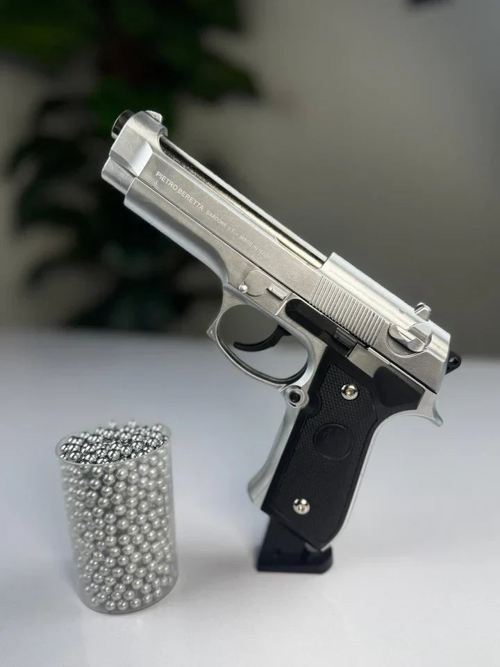 Silver Color M92 Beretta Airsoft Toy Gun – Realistic 6mm BB Pistol Replica for Safe Tactical Play
